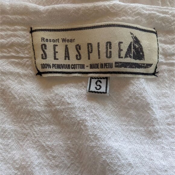 SEASPICE White resort Wear‎ White peruvian cotton Swimwear coverup size small - Picture 4 of 9